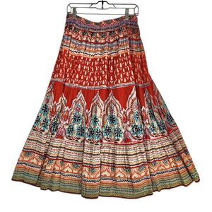 Vintage BFA CLASSICS Ethnic Artsy Maxi Skirt Elastic Waist Boho
